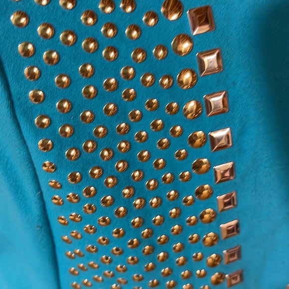 BEBE STUDDED BLUE SEXY DRESS S/P - Picture 10 of 12